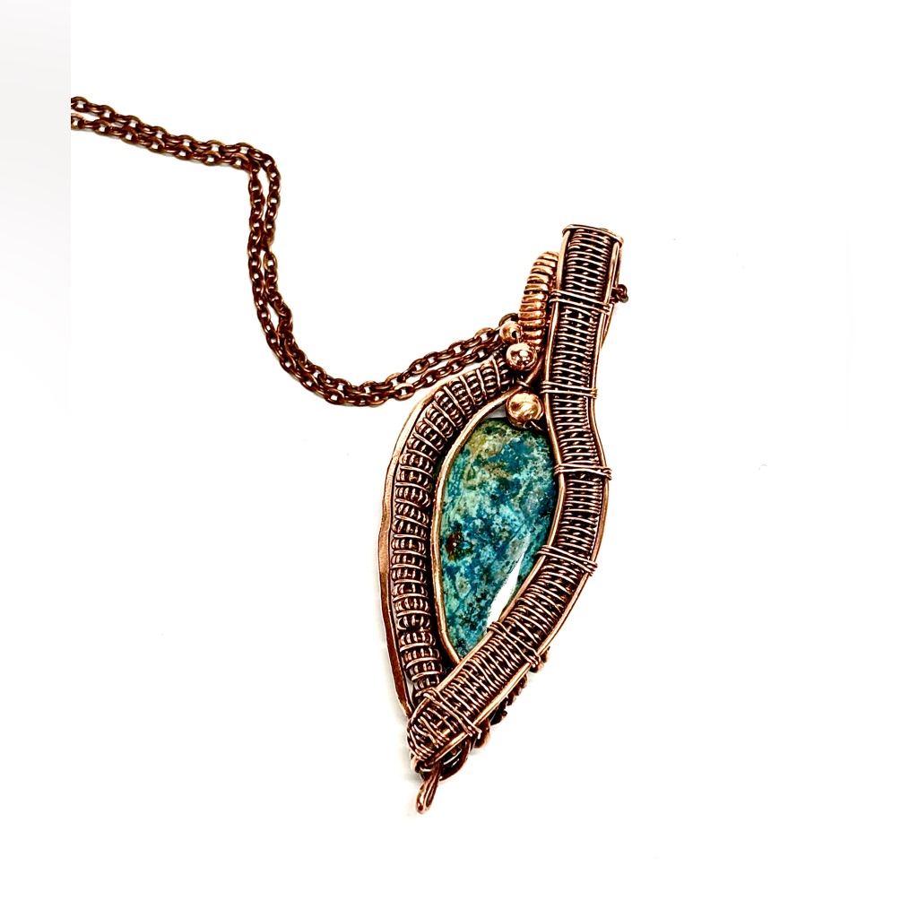 Handmade Shattuckite Hand Wrapped Copper Heady Statement Pendant